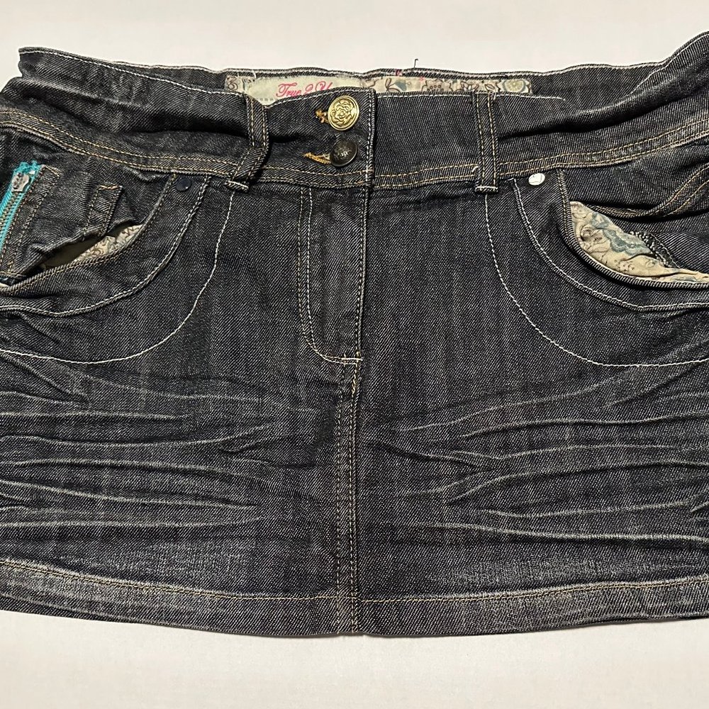 True2U Vintage Style Denim Mini Skirt